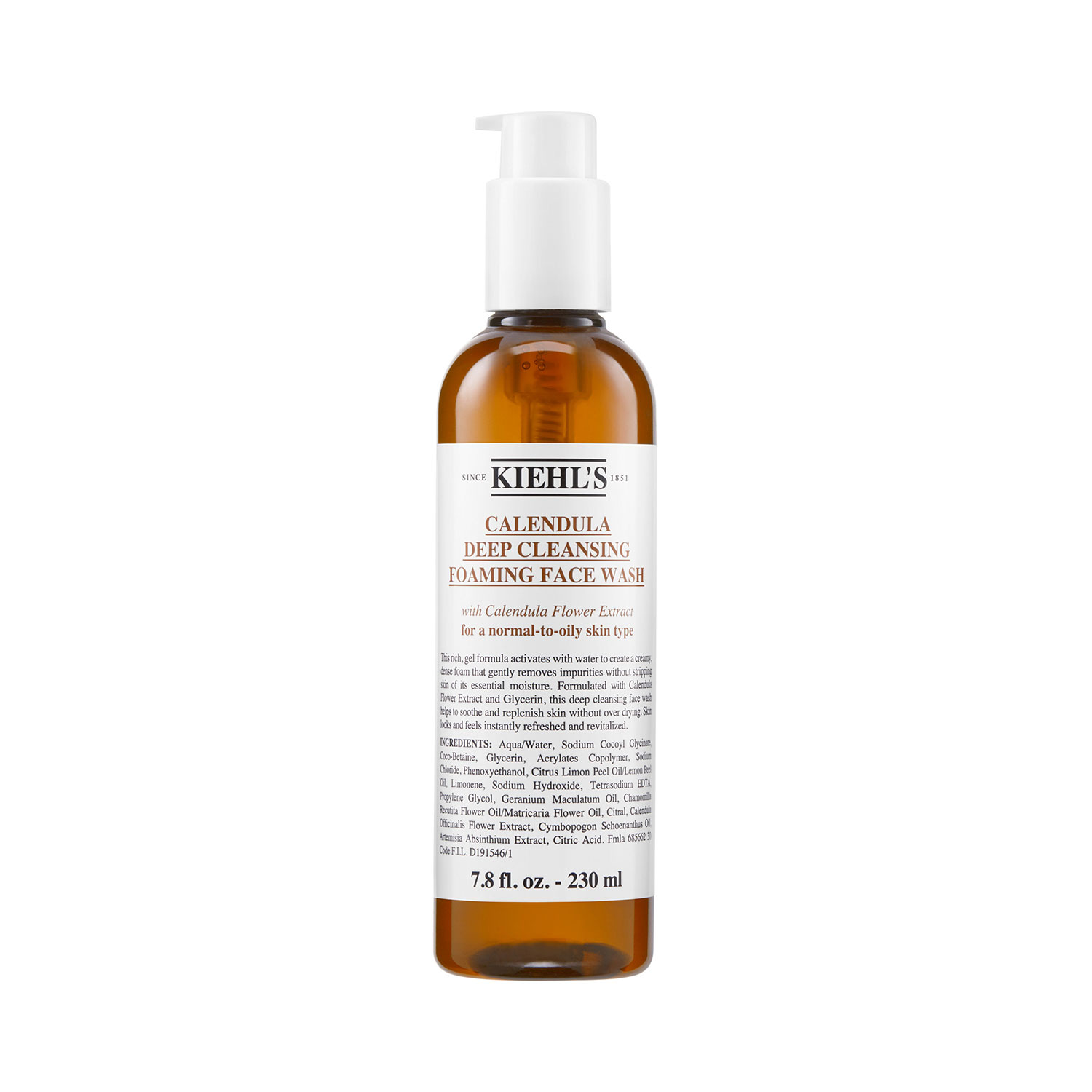 calendula deep cleansing foaming face wash (limpiador facial con extracto de caléndula)